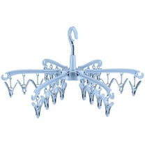 Sock Hanger Cozival Foldable Drying Rack with 24 Clips, Rotatable Plastic Hanger for Socks, Underwear, And Delicate Garments, Space-Saving Portable Laundry Solution for Home Use, Drying Rack, Blue