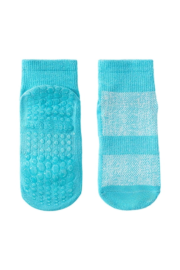 Sock Kids Socks Mesh Floor Socks Grip Sole Anti Slip Sock Breathable Toddler Footwear For 2-12 Years Light Blue 2T-3T