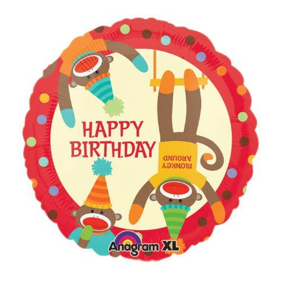 Sock Monkey Birthday Party Balloon Decorations Supplies