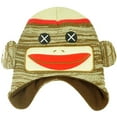 thumbnail image 1 of Sock Monkey Face Brand 3D Ear Flap Beanie Knit Fleece Winter Warm Youth Kid Hat, 1 of 1
