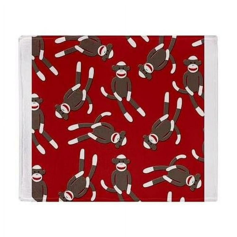 Sock Monkey Print Throw Blanket Super Soft Fleece Plush Throw