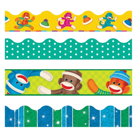 Trend Enterprises Sock Monkeys Border Variety Pack 90829