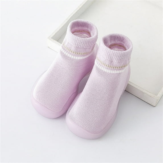 Sock Shoes Non- Baby Grip Socks Walking Shoes Breathable Lightwewight Soft Sole Rubber Cotton Socks Shoes Winter Socks for Boys Girls 0-6 Months