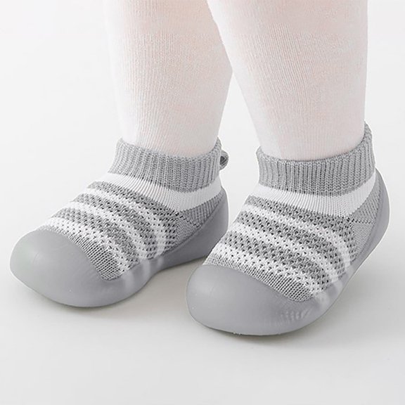 Sock Shoes Non-Skid Baby Grip Socks Walking Shoes Breathable Warm Soft Sole Rubber Cotton Toddler Boy Shoes for Girls 18-24 Months