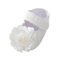 thumbnail image 1 of Sock Shoes Toddler Size 0-3 Months New Pattern Cute Floral Decoration Hook Loop Lightweight Flats Comfort Lightweight Elastic First Birthday White Boots, 1 of 7