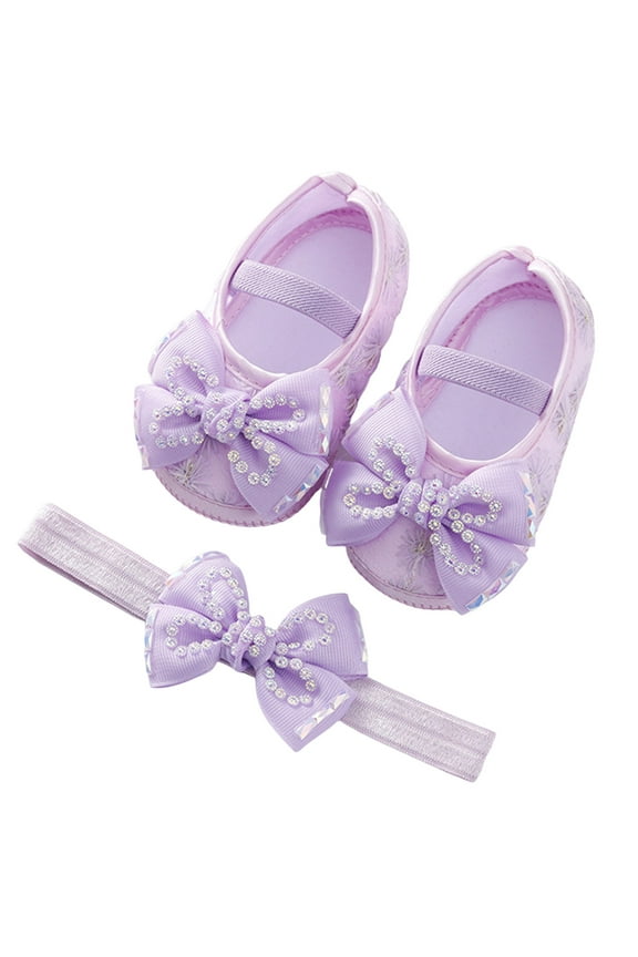 Sock Shoes Toddler Size 3-6 Months Soft Pearl Floral Princess Flats Comfort Lightweight Elastic First Birthday Purple Boots