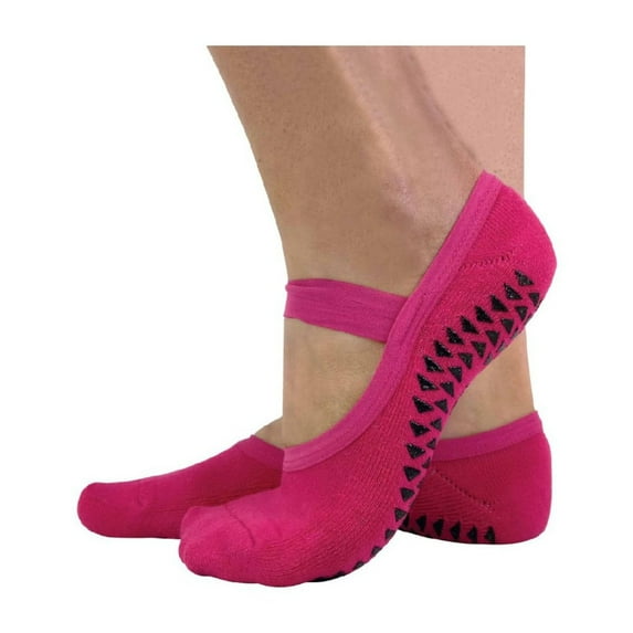 Sock Snob - 2 Pairs Ladies Non Slip Grip Invisible Pilates Yoga Socks with Straps