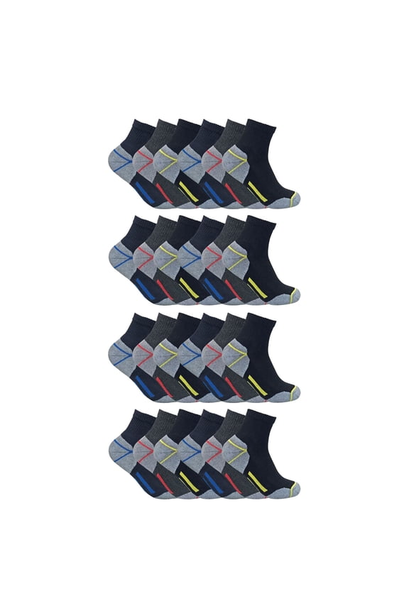 - 24 Pairs Mens Multipack Ultimate Work Ankle Socks