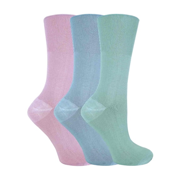 Sock Snob - 3 Pairs Ladies Anti Odour Loose Wide Top Non Elastic Bamboo Socks