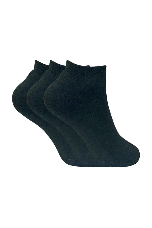 - 3 Pairs Ladies Cushioned Coloured Low Cut Ankle Thermal Trainer Socks