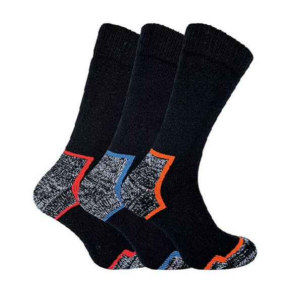Sock Snob - 3 Pairs Mens Heavy Duty Cotton Cushioned Work Boot Socks with Reinforced Heel & Toe