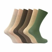 Sock Snob - 6 Pairs Mens Breathable Cotton Non Elastic Loose Wide Top Dress Socks