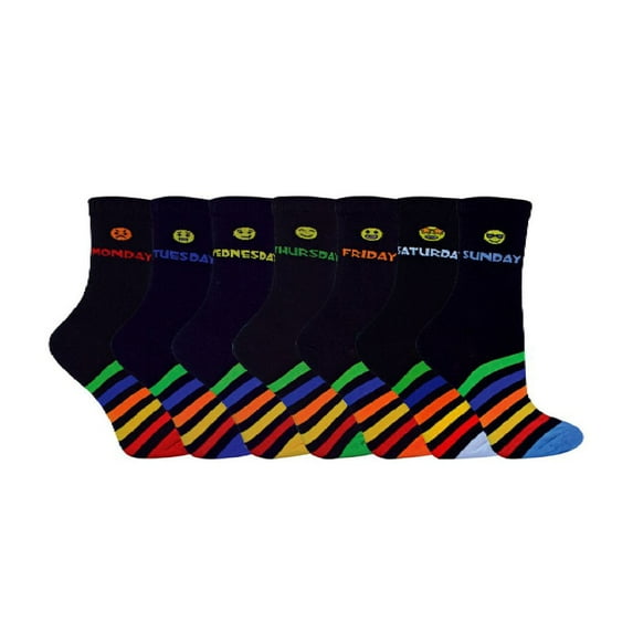 Sock Snob - Kids Novelty Days of the Week Socks | 7 Pairs | Styles for Boys & Girls