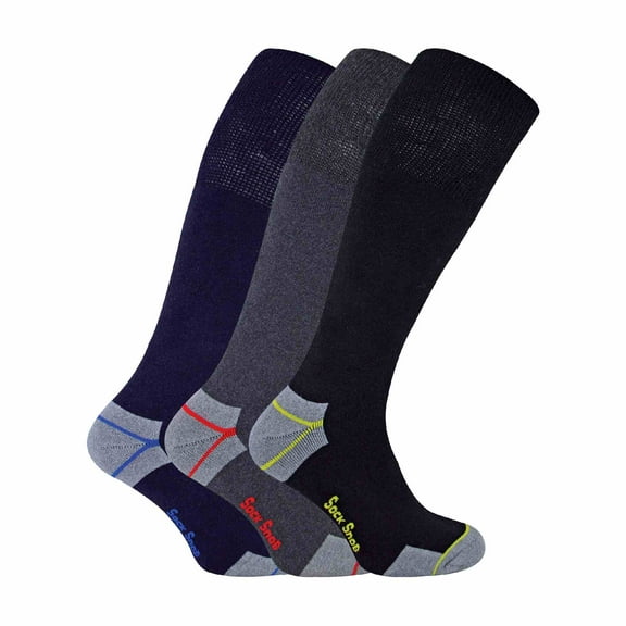 Sock Snob - Mens 6 Pack Long Knee High Work Socks for Steel Toe Boots