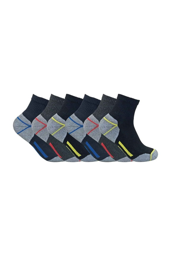 - Mens 6 Pack Low Cut Ankle Work Socks for Steel Toe Boots