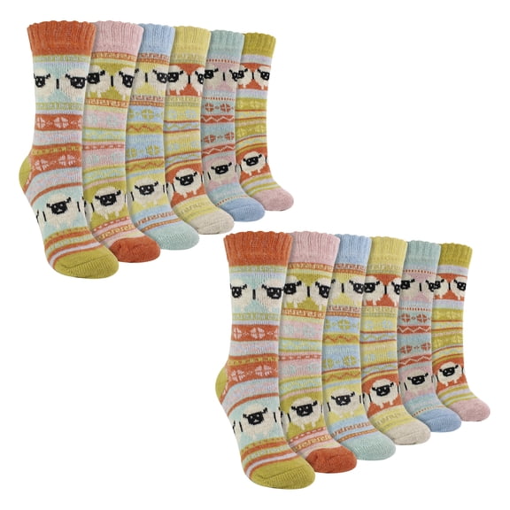 Sock Snob - Womens 12 Pack Alpaca Socks with Sheep Pattern