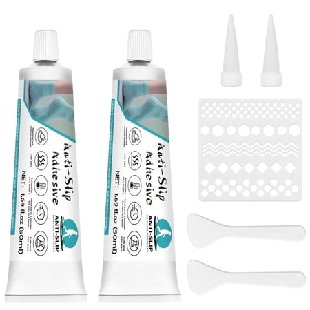 Sock Stop, Non-Slip Glue, 3.4 fl oz, Waterproof Fabric Adhesive - Latex-Free Water-Based Odorless Washable for Socks Carpets Bathroom Mats