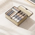 thumbnail image 1 of Sock Underwear Organizer Divider with Lid, Ongmies 1+16 Cells Drawer Fabric Foldable Cabinet Closet Storage Boxes for Storing Socks, Underwear, Ties, 1 of 8