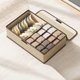 thumbnail image 1 of Sock Underwear Organizer Divider with Lid, Ongmies 1+16 Cells Drawer Fabric Foldable Cabinet Closet Storage Boxes for Storing Socks, Underwear, Ties, 1 of 9