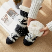 TBOPSHIRT Sock for Women，Clearance Women Winter Thick Slipper Socks With Grippers Non Slip Christmas Warm Fuzzy Socks