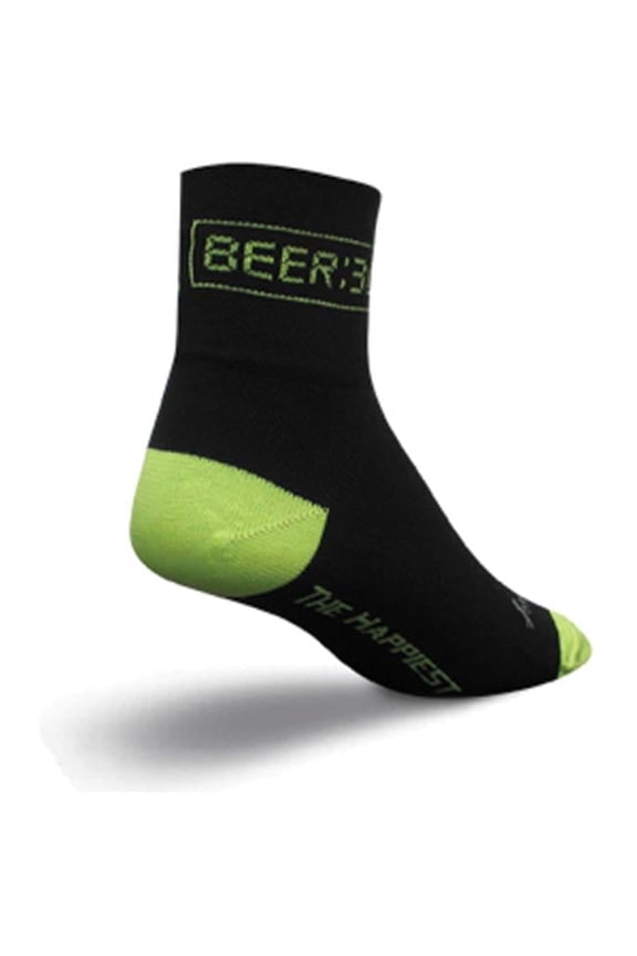 Beer 30 Sock Black SM/MD Double Stitched Heel and Toe Ultra Wicking