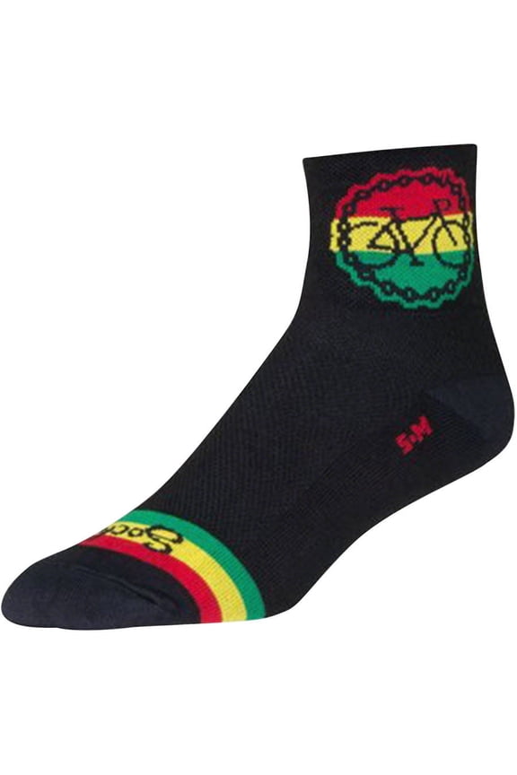 Classic 3in Rasta Ride Cycling/Running Socks (Rasta Ride - L/XL)