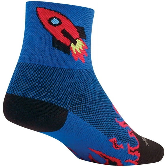 SockGuy Classic Rocket Man Socks 3 inch Blue Large X-Large Unisex Synthetic