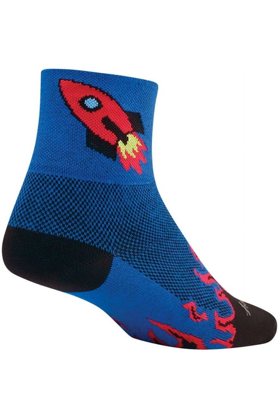 Classic Rocket Man Socks 3 inch Blue Large X-Large Unisex Synthetic