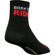 SockGuy Classic Born to Ride Socks 4 inch Black Small Medium Unisex Synthetic