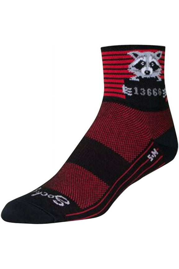 Classic Busted Socks - 3 inch, Black/Red Stripe, Small/Medium
