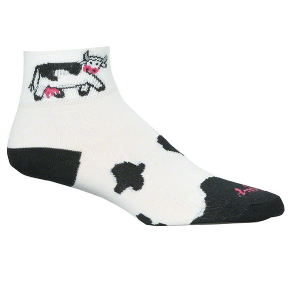 SockGuy Classic Cow Women's Sock White SM/MD