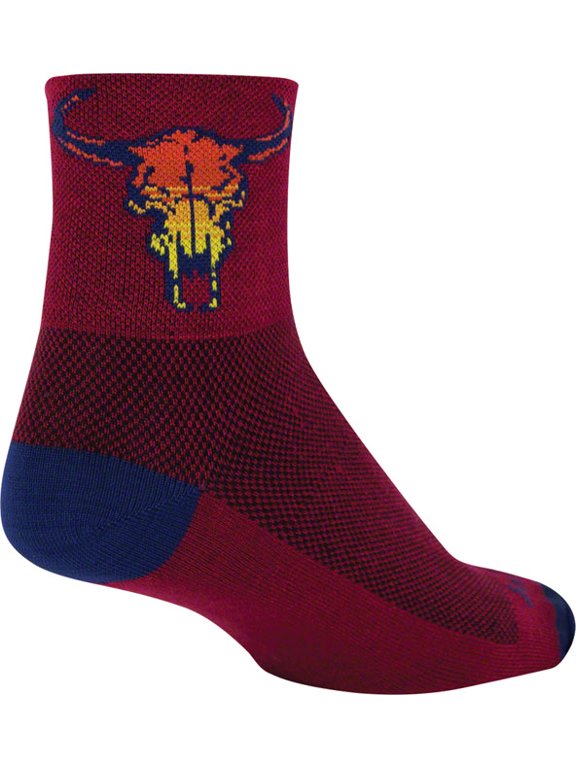 Classic Desert Skull Sock Red SM/MD