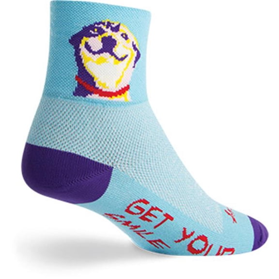 SockGuy Classic Grin Socks 3 inch Blue Dog Large X-Large unisex Synthetic