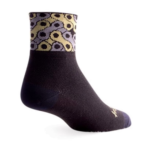 SockGuy Classic Links Socks 3 inch Black Small Medium Unisex Synthetic