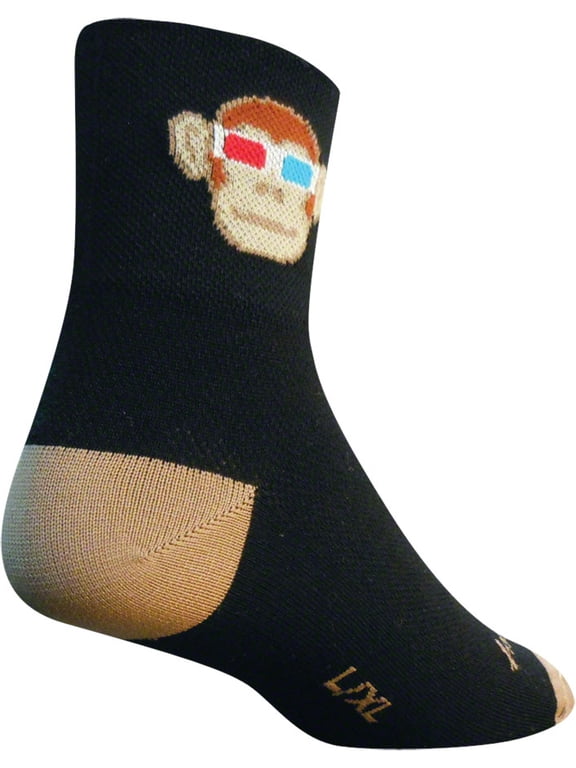 Classic Monkey See 3D Sock Black/Tan SM/MD