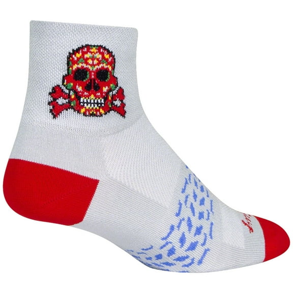 SockGuy Classic Red Skull Socks - 3", Small/Medium