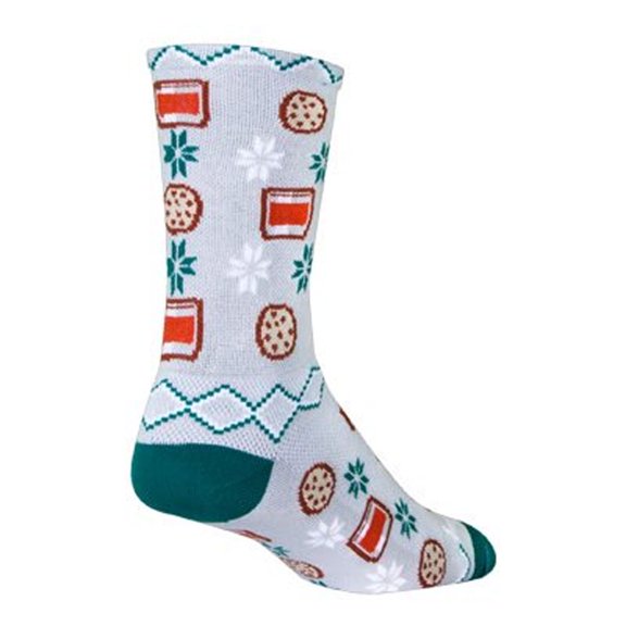 SockGuy Crew 6in Santa Snacks Cycling/Running Socks (Santa Snacks - S/M)