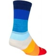 thumbnail image 1 of SockGuy Crew 70's Socks Multi Color Stripes 6 inch Blue Small Medium Unisex, 1 of 2
