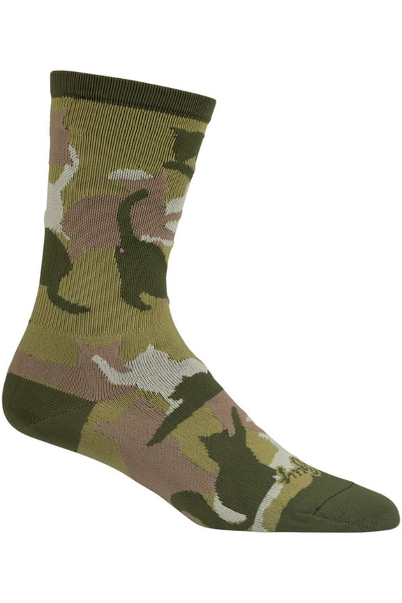 Crew Catmo Socks 5 inch Green Small Medium Easy-Fit Cuff Unisex