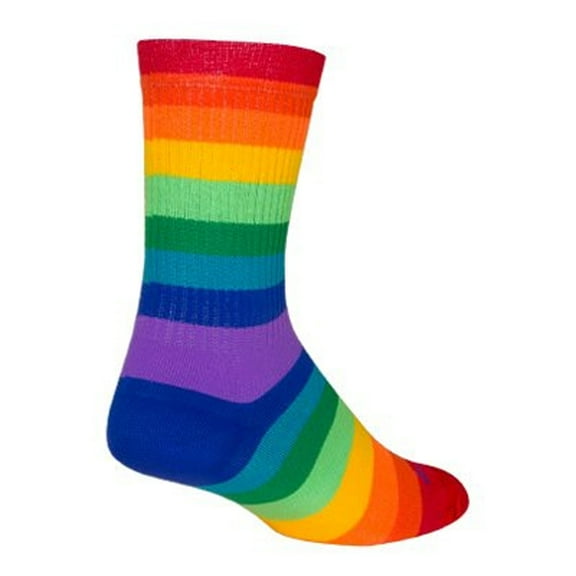 SockGuy Crew Fabulous Socks - 6 inch, Rainbow, Large/X-Large