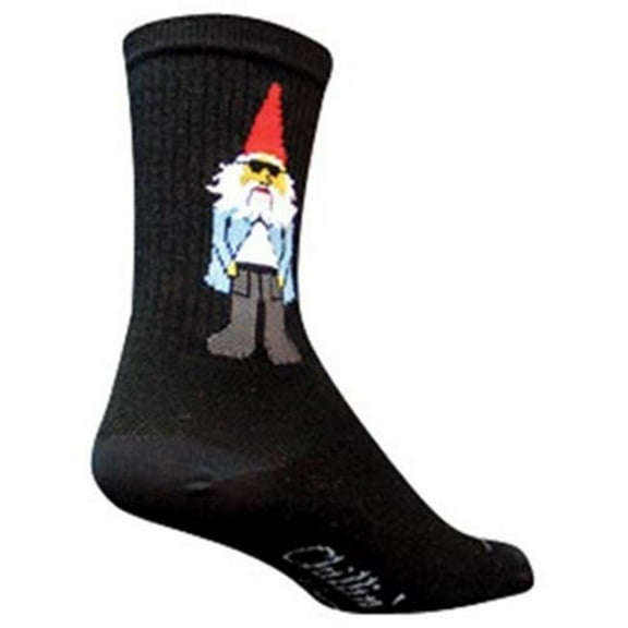SockGuy Crew Gnomies Socks 6 inch Black Small Medium Unisex Synthetic
