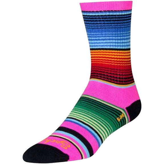 SockGuy Crew Siesta Socks - 6", Pink/Multi-Color, Small/Medium