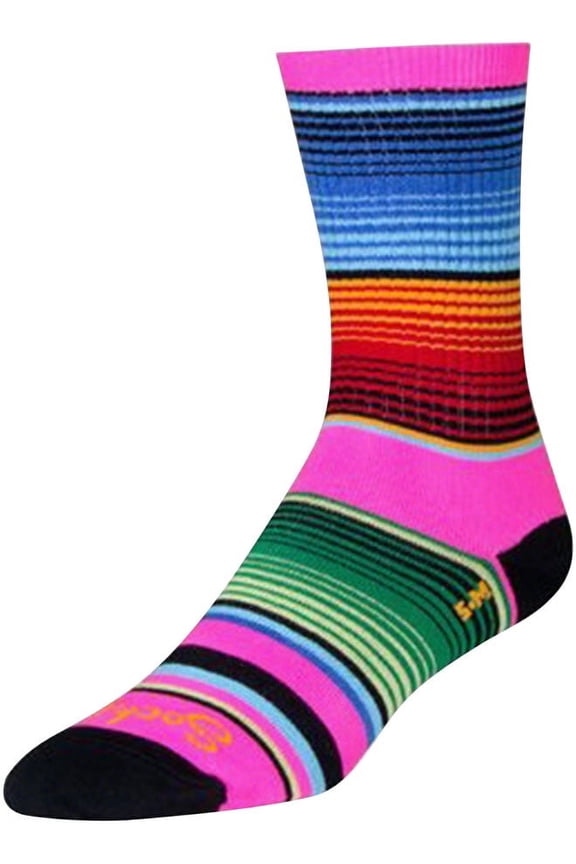 Crew Siesta Socks - 6", Pink/Multi-Color, Small/Medium