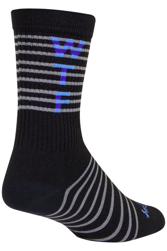 WTF 2.0 Crew 6" Socks, 9-13, Black/Gray