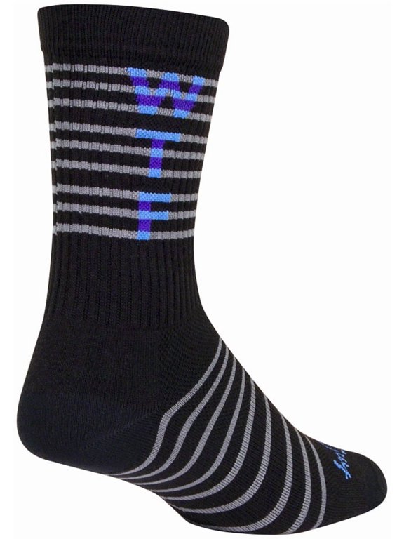 WTF 2.0 Crew 6" Socks, 5-9, Black/Gray NLA