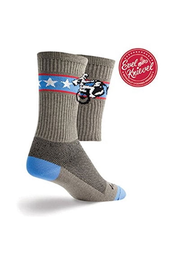 Crew Wheelie Socks - 6 inch, Gray, Small/Medium