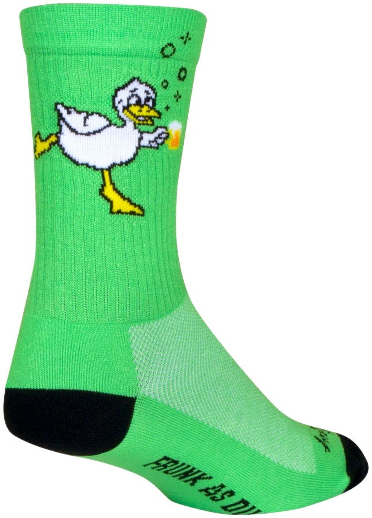 SockGuy Duck Face Crew Sock 6", Small/Medium StretchToFit Sizing