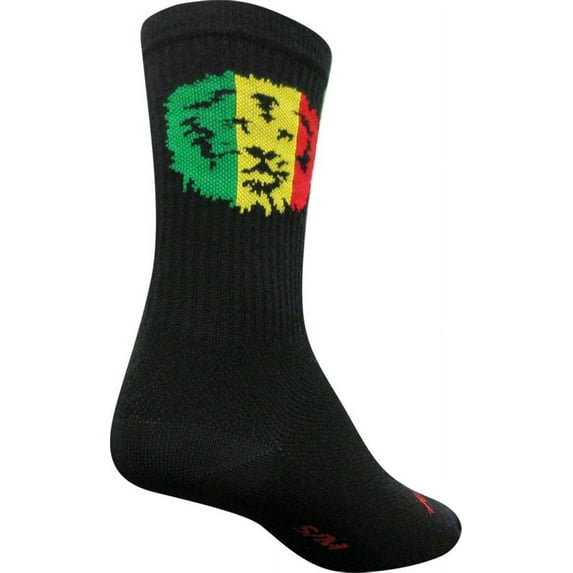 SockGuy Ja King Sock: Black/Rasta LG/XL