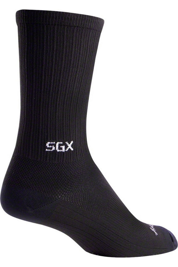 SGX Black Socks 6 inch Black Compression Large X-Large Unisex Synthetic