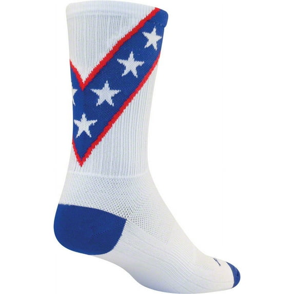 SockGuy SGX Daredevil Socks 6 inch White Small Medium Unisex Synthetic